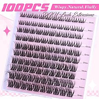 Lash Clusters Wispy Eyelash Clusters Eyelash Extensions 100Pcs 816Mm Fluffy Lash Clusters Lash Extension Natural Individual Las