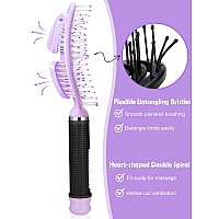 Hair Brush 2Pack Curved Vented Detangler Brush For Faster Blow Drying For Women Men Detangling Brush For Wet Dry Curly Thick S