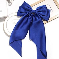 Susulu Large Hair Bow Clips For Women Red Royal Blue Hair Bows Slides For Girls Satin Hair Barrettes With Long Ribbon Tailweddi