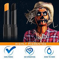 Meicoly Orange And Black Eye Black Stickwaterproof Eye Black Baseballsoftballfootballlacrosseblack Face Body Paint For Hall