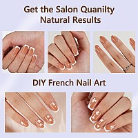 Misssix French Gel Nail Tips 160Pcs French Tip Press On Nails Short Square Brown No Need To File Tips Prelasting Fake Nails