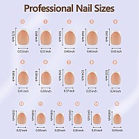 Misssix French Gel Nail Tips 160Pcs French Tip Press On Nails Short Square Brown No Need To File Tips Prelasting Fake Nails