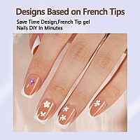 Misssix French Gel Nail Tips 160Pcs French Tip Press On Nails Short Square Brown No Need To File Tips Prelasting Fake Nails