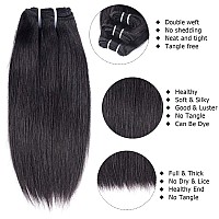 Liang Dian 16 Inch Human Hair Bundles Natural Color 4 Bundles With 14 Closure 12A Brazilian Virgin Hair 100 Unprocessed Straig