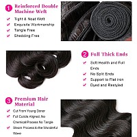 Yisea 12A Body Wave Bundles With Closure Brazilian Human Hair 4 Bundles With Closure14 16 18 2012 Body Wave 100 Unprocessed