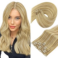 Sunny Clip In Human Hair Extensions Blonde Clip In Extensions Human Hair Caramel Blonde Highlight Bleach Blonde Clip In Blonde H