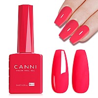 Canni Pink Gel Polish 1Pcs Gel Polish Hot Pink Color Gel Strawberry Pink Polish Nail High Gloss Soak Off U V Gel Nail French Na