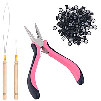 Neitsi Microlinks Hair Extensions Kit3Pcs Microlinks Beads Tools Pliers For Linkies Opener And Removal With 100Pcs Micro Nano R