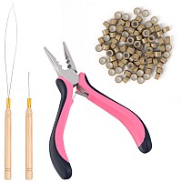 Neitsi Microlinks Hair Extensions Kit Tools3Pcs Microlinks Beads Tools Hair Extensions Pliers For Linkies Opener And Removal Wi