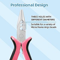 Neitsi Microlinks Hair Extensions Kit Tools3Pcs Microlinks Beads Tools Hair Extensions Pliers For Linkies Opener And Removal Wi