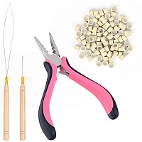 Neitsi Microlinks Hair Extensions Kit3Pcs Microlinks Beads Tools Pliers For Linkies Opener And Removal With 100Pcs Micro Nano R