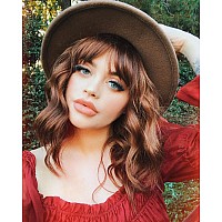 Ucubb Short Curly Wigs With Bangs For Women 14 Inches Wavy Bob Wig Synthetic Heat Resistant Fiber Wigs 2730