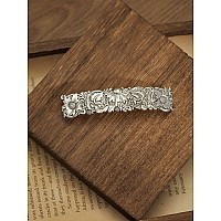 Haquil Vintage Flower Rectangular Hairclip Hair Clip Vintage Viking Celtic Knot Protection Hair Clip Barrettes Gift For Women