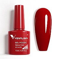 Venalisa Red Gel Polish 1 Pcs Red Color Gel Nail Polish Soak Off Uv Gel Diy At Home Manicure Salon Nail Art For Girls Women