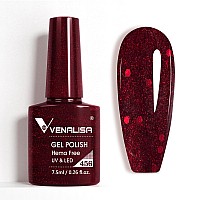 Venalisa Red Glitter Gel Polish 1 Pcs Red Color Gel Nail Polish Soak Off Uv Gel Diy At Home Manicure Salon Nail Art For Girls Wo