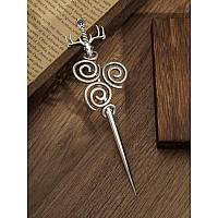 Haquil Spiral Deer Hair Stick Hair Pin Chopsticks Antique Retro Hair Forks For Women