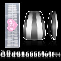 Inenk Wide Short Coffin Nail Tips Professional Gel Tips Are Designed For Short Small Wide Nail Beds Enhance Your Nail Extensi