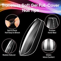 Inenk Wide Short Coffin Nail Tips Professional Gel Tips Are Designed For Short Small Wide Nail Beds Enhance Your Nail Extensi