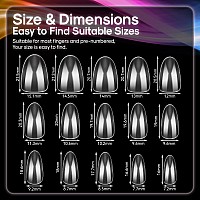 Inenk Wide Short Almond Nail Tips Professional Gel Tips Are Designed For Short Small Wide Nail Beds Enhance Your Nail Extensi