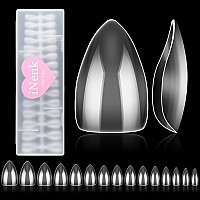 Inenk Wide Short Stiletto Nail Tips Professional Gel Tips Are Designed For Short Small Wide Nail Beds Enhance Your Nail Exten