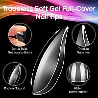 Inenk Wide Short Stiletto Nail Tips Professional Gel Tips Are Designed For Short Small Wide Nail Beds Enhance Your Nail Exten