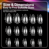 Inenk Wide Short Stiletto Nail Tips Professional Gel Tips Are Designed For Short Small Wide Nail Beds Enhance Your Nail Exten