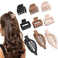 Mehayi 9 Pack Matte Hair Clips For Women And Girls 3 Styles Colors Nonslip Small Cute Jaw Clips Strong Hold For Thick Thin Fine