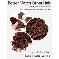 Brown Braiding Hair 1 Bundle 50G 22 Inch Color 30 Braiding Hair Deep Wave Human Hair Braiding Hair Water Wave Bulk Human Hair Fo