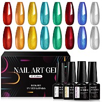 Meet Across 84 Gel Nail Polish Setsoak Off Uv Led Lamp Gel Nail Polish Kitfashion Shimmer Nail Art Design Gifts For Women Man