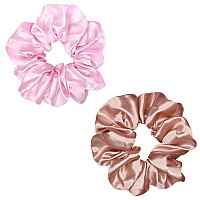 Sufermoe 12 Pcs Satin Silk Hair Scrunchies Assorted Light Color 45 Inch Hair Ties For Women Girls