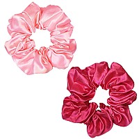 Sufermoe 12 Pcs Satin Silk Hair Scrunchies Assorted Red 45 Inch Hair Ties For Women Girls