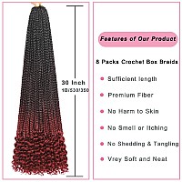 8 Packs 30 Inch Crochet Box Braids Hair With Curly Ends Pre Looped Crochet Braids Box Braids Crochet Hair Goddess Box Braids 1B