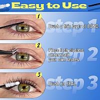 Lash Bond And Seal 2 Pcs Bond And Seal Lash Glue Waterproof Lash Clusters Glue Stong Hold Eyelash Adhesive 72 Hours Long Lasting