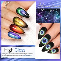 Ur Sugar 6 Colors 9D Cat Magnetic Eye Gel Nail Polish Set Magnetic Gel Polish Kit With Magnet Stick Galaxy Chameleon Holograph