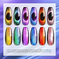 Ur Sugar 6 Colors 9D Cat Magnetic Eye Gel Nail Polish Set Magnetic Gel Polish Kit With Magnet Stick Galaxy Chameleon Holograph