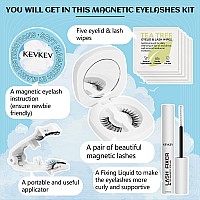 Kevkev Magnetic Eyelashes Natural Look Magnetic Lashes Kit Soft Magnets False Eyelashes With Applicator Lash Fixer Reusable No G