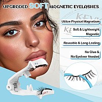 Kevkev Magnetic Eyelashes Natural Look Magnetic Lashes Kit Soft Magnets False Eyelashes With Applicator Lash Fixer Reusable No G