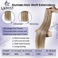 Laavoo Human Hair Weft Extensions Blonde Highlights Weft Hair Extensions Human Hair Ash Blonde Highlights Sew In Hair Extensions