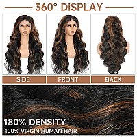 28 Inch Ombre Lace Front Wig Human Hair 13X4 1B30 Body Wave Lace Front Wigs Human Hair Pre Plucked With Baby Hair 180 Density