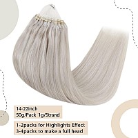 Easyouth Micro Bead Hair Extensions Human Hair White Blonde Micro Ring Hair Extensions Blonde Micro Link Hair Extensions Real Hu