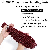 99J Human Braiding Hair 16 Inch Deep Wave Bulk Human Hair For Braiding Brazilian Curly Human Hair Extensions For Boho Braids Wet