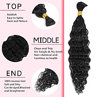 Ynsnr Human Braiding Hair 1 Bundle 50G 18 Inch Water Wave Bulk Human Hair For Braiding No Weft 10A Brazilian Curly Human Hair Ex