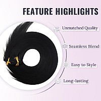 Fshine Clip In Hair Extensions Human Hair 7Pcs 150G Black Clip On Hair Extensions 22 Inch Remy Human Hair Double Weft Clip In Re