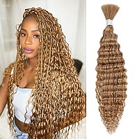 Ynsnr Blonde Human Braiding Hair 20 Inch Deep Wave Bulk Human Hair For Braiding Brazilian Curly Braiding Hair For Boho Braids 1