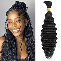 Deep Wave Bulk Human Hair Braiding Hair 100 Human Hair Unprocessed Brazilian Curly Human Hair For Human Hair Extensions Braids