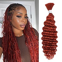 Ynsnr Ginger Human Hair Braiding Hair 22 Inch 350 Deep Wave Braiding Hair Deep Wave Bulk Human Hair 100 10A Brazilian Bariding