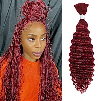 Human Braiding Hair 20 Inch Deep Wave Bulk Human Hair For Braiding Brazilian Curly Human Hair Extensions For Boho Braids Wet And