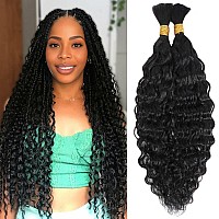 Human Braiding Hair 24 Inch Water Wave For Braiding Wet And Wavy Micro Braiding Human Hair No Weft Human Braiding Hair Extension