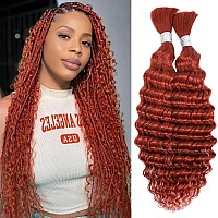 Deep Wave Bulk Human Braiding Hair For Boho Braids Ginger 100 Human Hair Unprocessed Brazilian Curly Human Hair For Human Hair