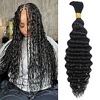 Human Braiding Hair 16 Inch 1 Bundle 50G Deep Wave Bulk Human Hair For Braiding No Weft 10A Brazilian Curly Human Hair Extension